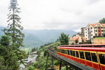 The Sapa train in Vietnam ready to head to Sun World. 