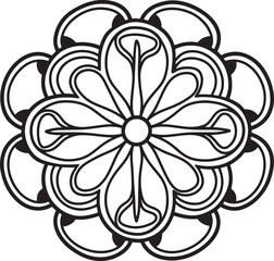 Vector Mandala Design For Coloring Page.