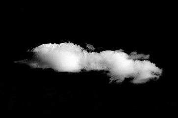 Smoke Cloud Isolated on Black Background,White cloud.
