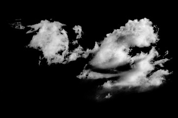 Smoke Cloud Isolated on Black Background,White cloud.