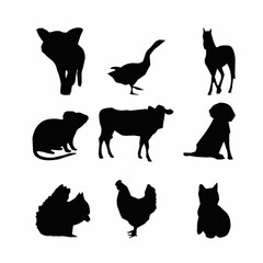 set of animals silhouettes