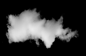 Smoke Cloud Isolated on Black Background,White cloud.