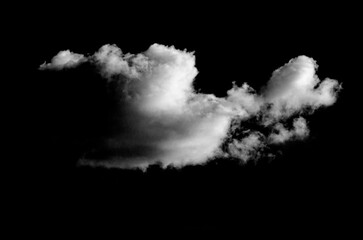 Smoke Cloud Isolated on Black Background,White cloud.