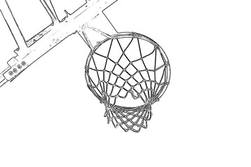 バスケットゴール　線画