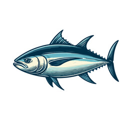 bluefin tuna hand drawn vector illustration