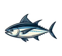 bluefin tuna hand drawn vector illustration