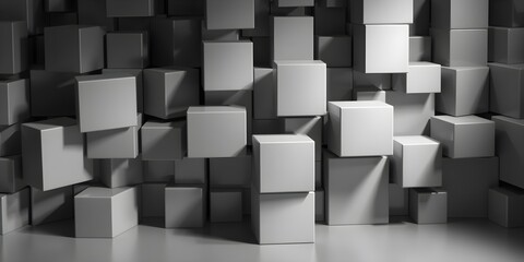 Interlocking Cubes, Gray Tone Gradient