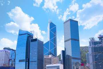 skyscrapers in the Hong kong city