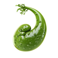 Green abstract shaped gallbladder isolated on transparent background
