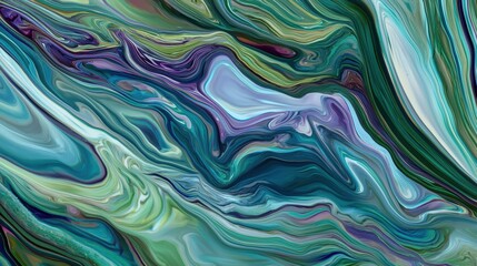 Fototapeta premium Multicolored Marble with Flowing Patterns in Green Shades