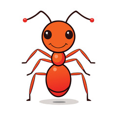 Cute ant cartoon clipart vector, perfect for educational projects and kids’ illustrations.