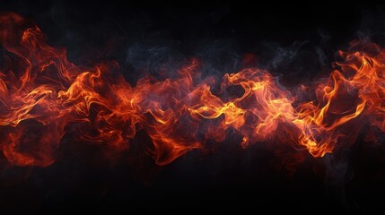 The Flames in Dark Background