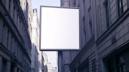 Obraz premium Simple road sign with a clean white background, no text, located on a city street for easy customization