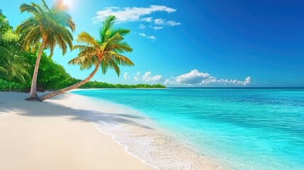 Serene Tropical Beach with Crystal Clear Waters