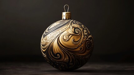 A Baroque-inspired Christmas ornament with swirling patterns and details