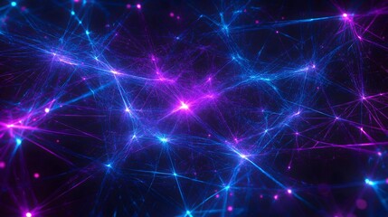 Obraz premium Cosmic Nebula: Abstract artwork depicting a vibrant nebula with glowing blue and pink energy streams. Perfect for science fiction, fantasy, or technology concepts. 