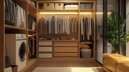 A smart closet that suggests outfits based on the weather and schedules, and automatically sorts laundry