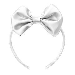 Naklejka premium White bow hair band, transparent background