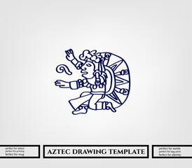 Aztec decorative vector illustration. traditional ethnic ornament