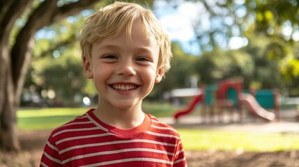 The Smiling Boy at Playground