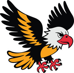 Mascot cartoon eagle hunter animal