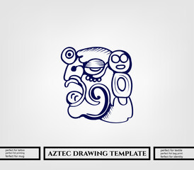 Aztec decorative vector illustration. traditional ethnic ornament