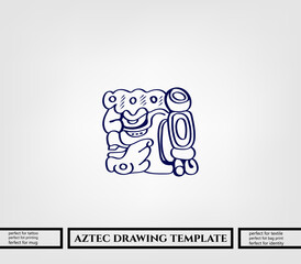 Aztec decorative vector illustration. traditional ethnic ornament
