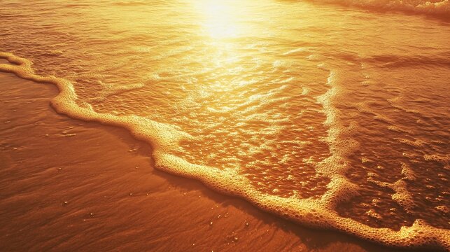 Abstract pattern of a golden beach during the golden hour, with a heritage filter applied.