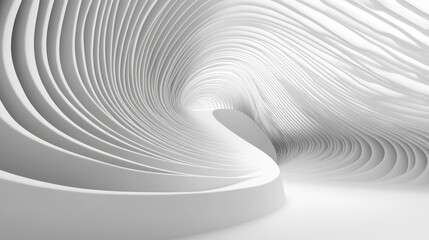 Obraz premium Abstract, white curved lines form a geometric background in this 3D rendering.