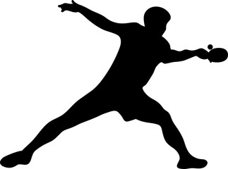 Table Tennis Player Silhouette