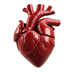 Human heart model, clipart isolated on a transparent background