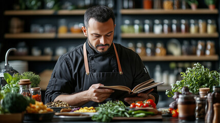 Chef in a culinary office.