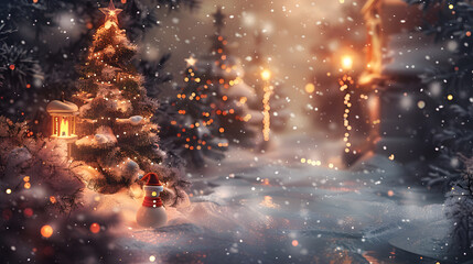 Beautiful bright Christmas background with copy space. AI Generated