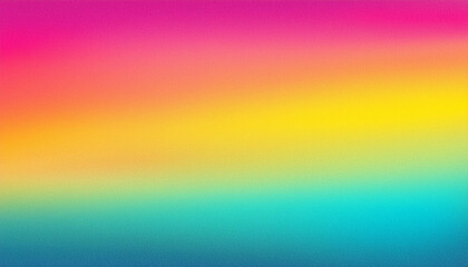 Obraz premium Colourful pink, yellow and turquoise gradient noisy grain background texture.