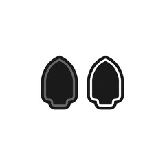 Two large peaks, spearhead, a black spear tip with a sharp tip icon.