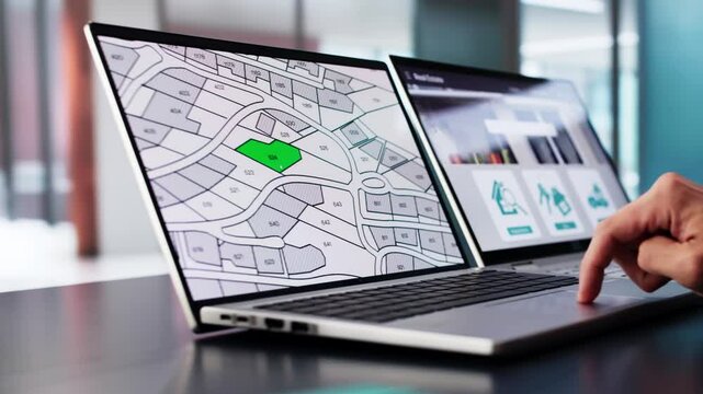 Developer Looking At Land Plot Map
