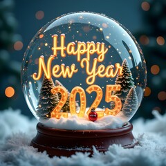 Magical Snow Globe New Year 2025 Celebration