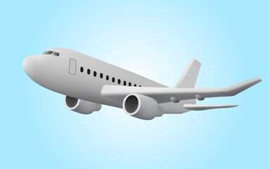 Global Logistics transportation. Aeroplane, airplane, Air logistics, Plane Air transportation, Travel, vacation tourism, worldwide delivery.  3D Vector illustration. Perspective view. Eps 10