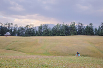 India's breathtaking mountain views boast majestic peaks, lush valleys, and serene landscapes in Shoja Himachal pradesh india. 