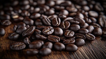 Obraz premium The Coffee Beans on Wood
