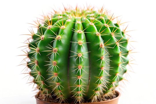 Fisheye Echinopsis calochlora cactus isolated on white background