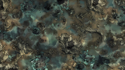 Mountainous Terrain Battle Map for Sci-Fi DnD, Top-Down Tabletop Role-Playing Game Map, Futuristic Adventure Game Background for RPGs, Virtual Tabletop Map Asset for Alien Landscapes and Space Explora