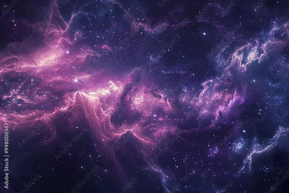 Wall mural a space scene with a large planet and a bunch of stars.,