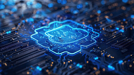 A depiction of a cybersecurity shield on a cloud server, representing defense against cyber threats