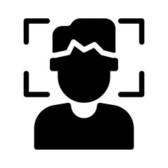face recognition glyph icon