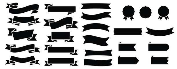  Ribbon banner or ribbon frame for text vintage ribbons set of design elements vector clipart set