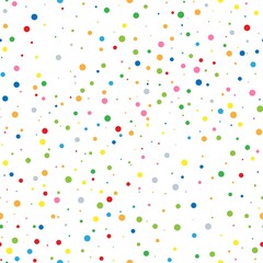 Colorful falling confetti on transparent background seamless pattern