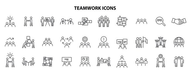 Teamwork icons communication