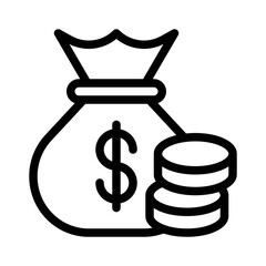 money bag line icon