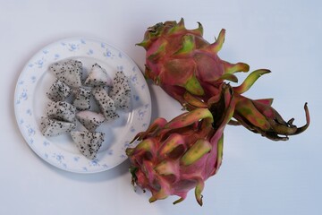 One of the fruits sold in Thailand is dragon fruit.